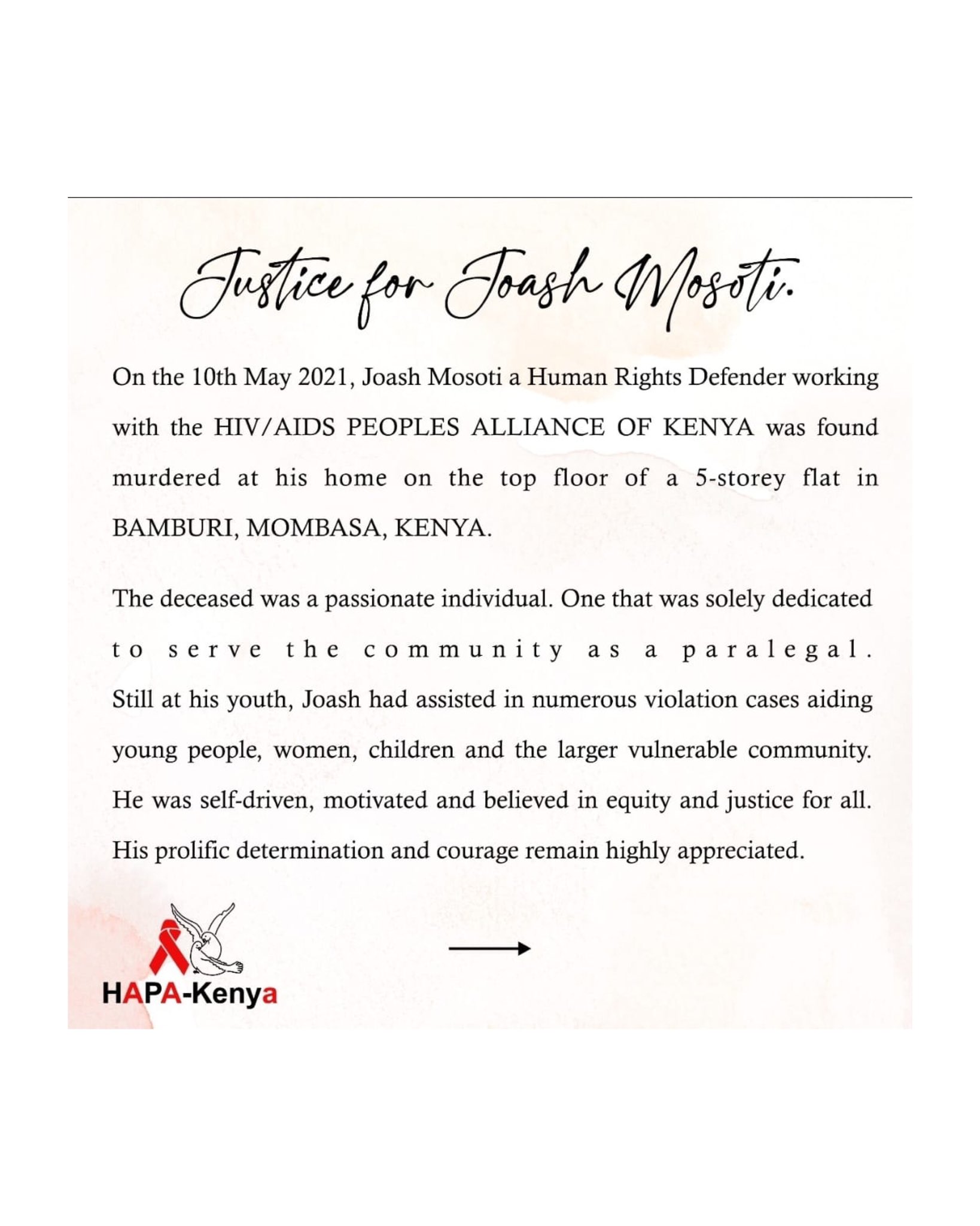 A statement from Hapa Kenya Twitter